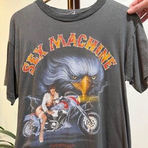 Vintage Sex Machine Authentic-American-Cycle Label T-shirt Sz L